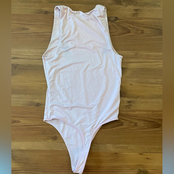 Pink Sleeveless Bodysuit with Rounded Neckline - Picture 2 of 2